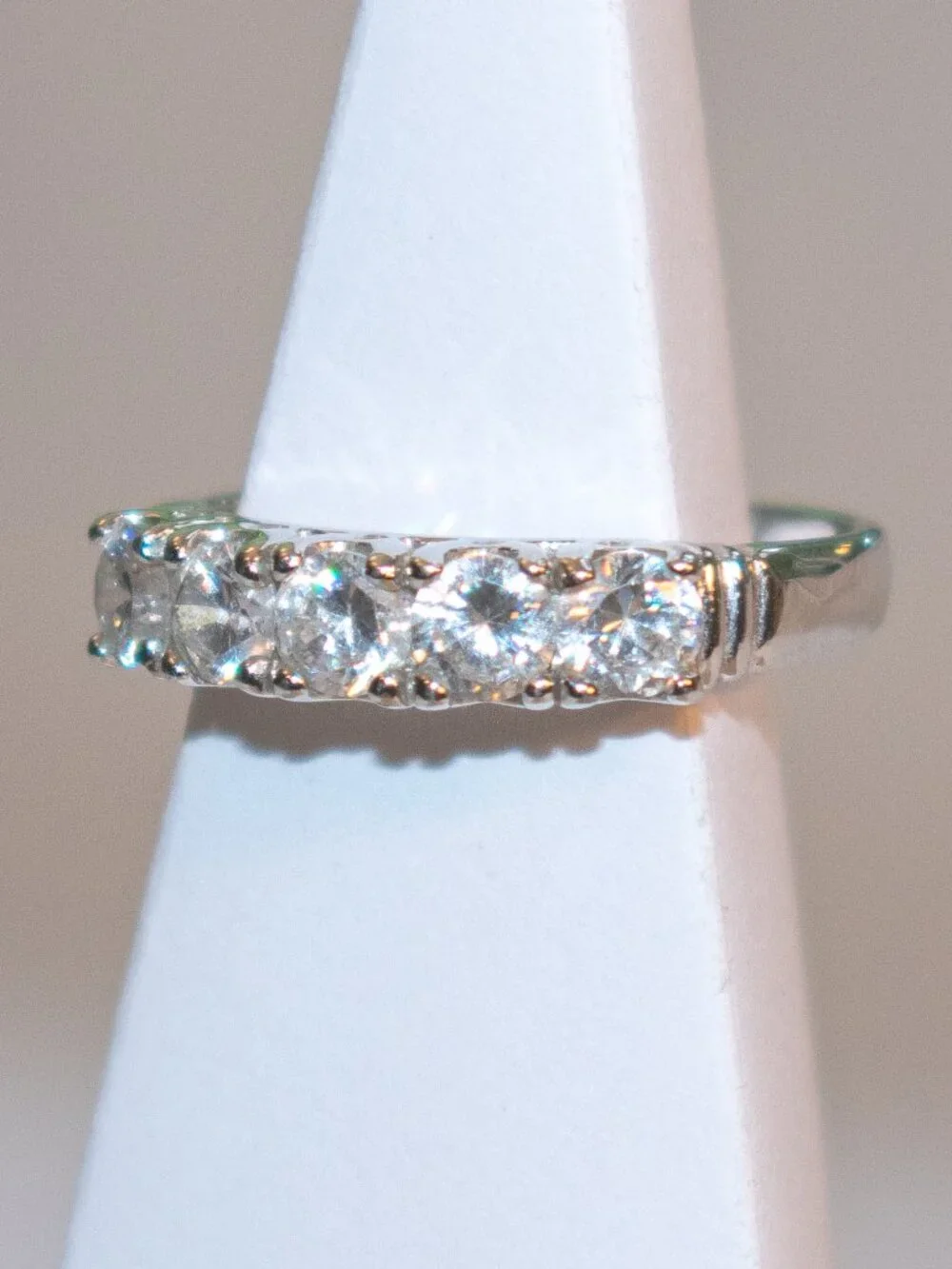 Vintage Designer ATI Sterling Silver 925 Cubic Zirconia Ring Size 8